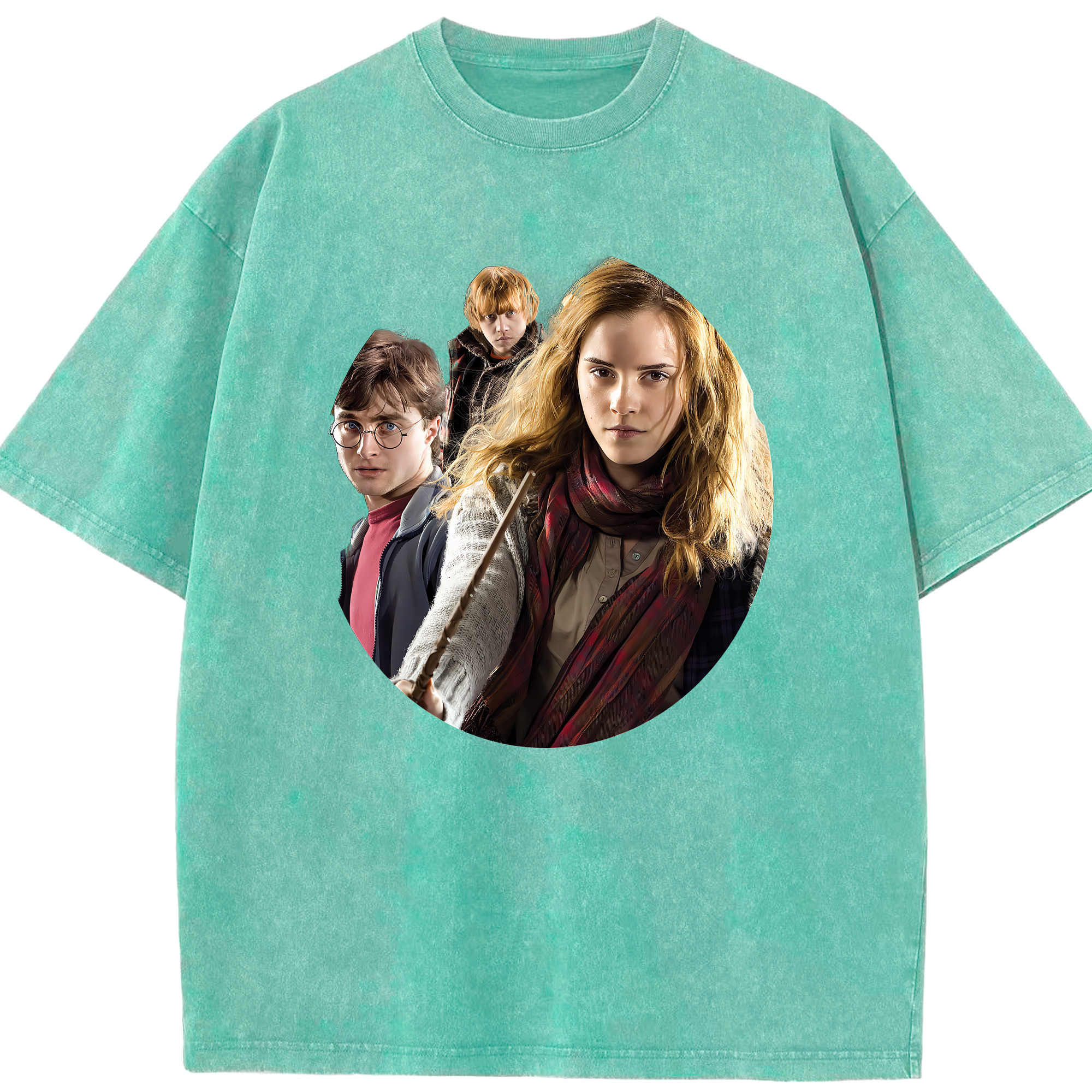（画像用） Harry Potter ハリー・ポッターシリーズ 綿100% ヴィンテージ風 半袖Tシャツ（フロントプリント）